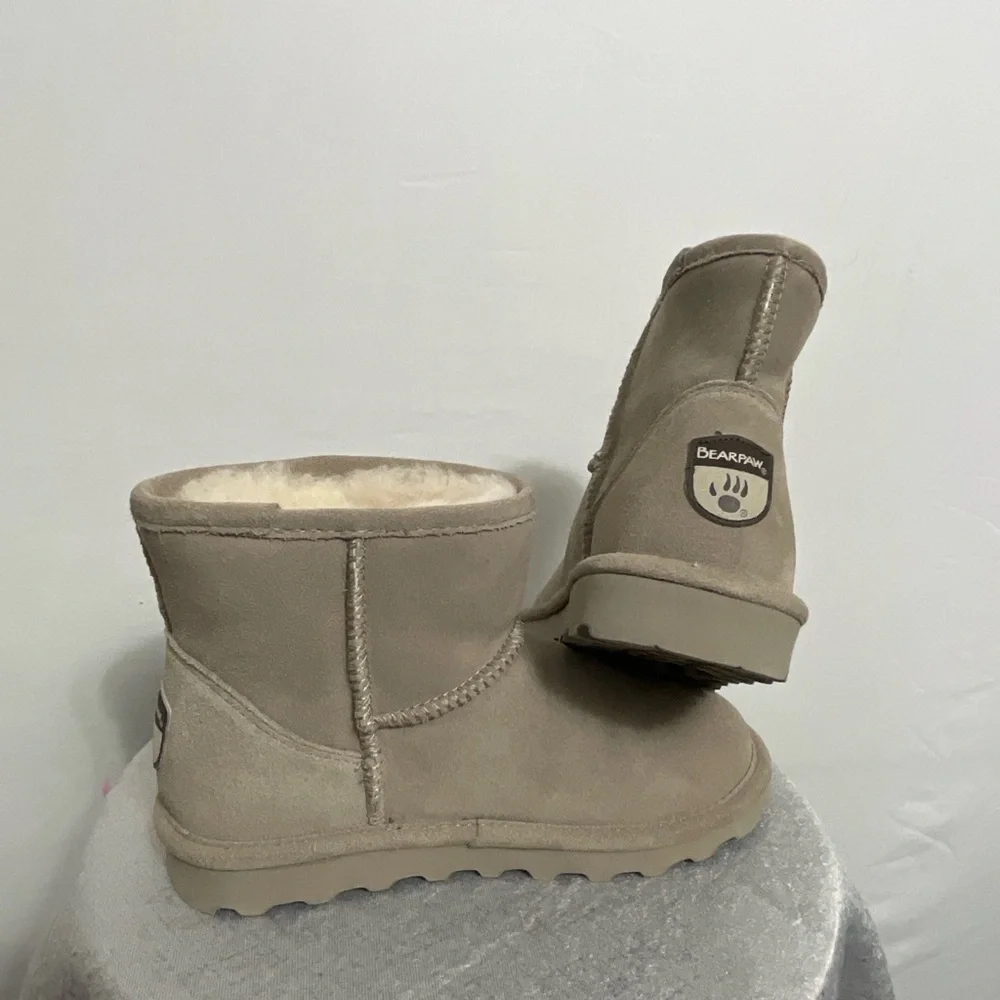 Bearpaw Alyssa Short Suede Shearling Boots – Size 7 – New Without Box(B21)@ - Picture 2 of 7